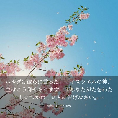 Picture 03 - 歴代志下 34:23 JPN - ホルダは彼らに言った、「イスラエ - Bible Verse Picture