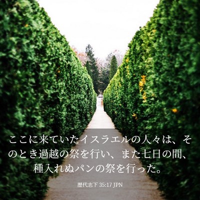 Picture 03 - 歴代志下 35:17 JPN - ここに来ていたイスラエルの人々は - Bible Verse Picture