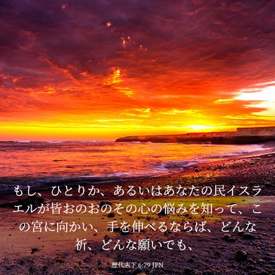 Picture 03 - 歴代志下 6:29 JPN - もし、ひとりか、あるいはあなたの - Bible Verse Picture