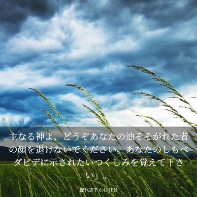 Picture 03 - 歴代志下 6:42 JPN - 主なる神よ、どうぞあなたの油そそ - Bible Verse Picture