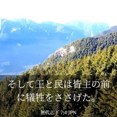 Picture 03 - 歴代志下 7:4 JPN - そして王と民は皆主の前に犠牲をさ - Bible Verse Picture