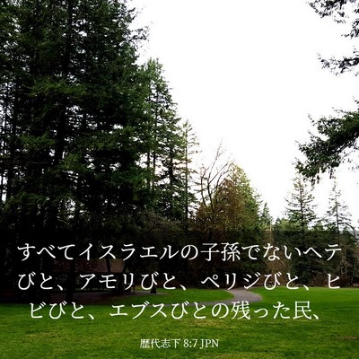 Picture 03 - 歴代志下 8:7 JPN - すべてイスラエルの子孫でないヘテ - Bible Verse Picture