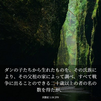 Picture 03 - 民数記 1:38 JPN - ダンの子たちから生れたものを、そ - Bible Verse Picture