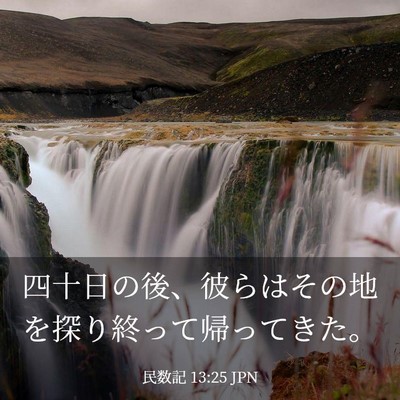 Picture 03 - 民数記 13:25 JPN - 四十日の後、彼らはその地を探り終 - Bible Verse Picture