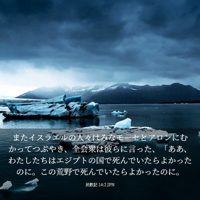 Picture 03 - 民数記 14:2 JPN - またイスラエルの人々はみなモーセ - Bible Verse Picture