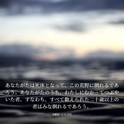 Picture 03 - 民数記 14:29 JPN - あなたがたは死体となって、この荒 - Bible Verse Picture