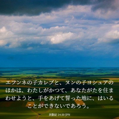 Picture 03 - 民数記 14:30 JPN - エフンネの子カレブと、ヌンの子ヨ - Bible Verse Picture