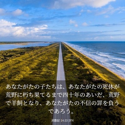 Picture 03 - 民数記 14:33 JPN - あなたがたの子たちは、あなたがた - Bible Verse Picture