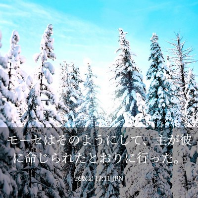 Picture 03 - 民数記 17:11 JPN - モーセはそのようにして、主が彼に - Bible Verse Picture