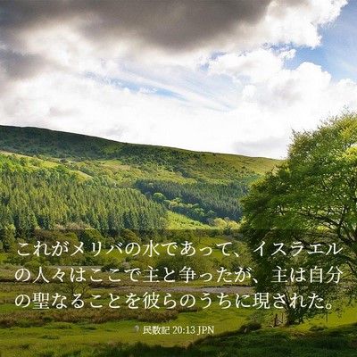 Picture 03 - 民数記 20:13 JPN - これがメリバの水であって、イスラ - Bible Verse Picture