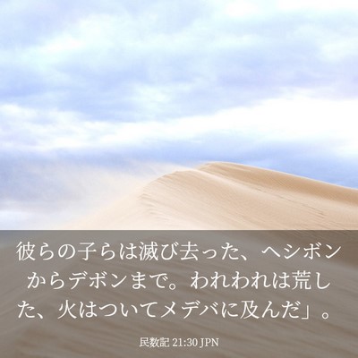 Picture 03 - 民数記 21:30 JPN - 彼らの子らは滅び去った、ヘシボン - Bible Verse Picture