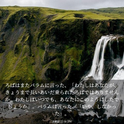 Picture 03 - 民数記 22:30 JPN - ろばはまたバラムに言った、「わた - Bible Verse Picture