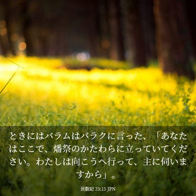 Picture 03 - 民数記 23:15 JPN - ときにはバラムはバラクに言った、 - Bible Verse Picture