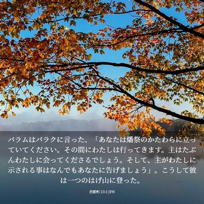 Picture 03 - 民数記 23:3 JPN - バラムはバラクに言った、「あなた - Bible Verse Picture