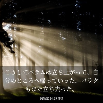 Picture 03 - 民数記 24:25 JPN - こうしてバラムは立ち上がって、自 - Bible Verse Picture
