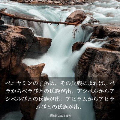 Picture 03 - 民数記 26:38 JPN - ベニヤミンの子孫は、その氏族によ - Bible Verse Picture