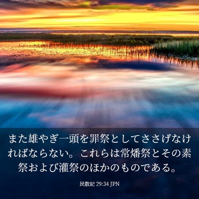 Picture 03 - 民数記 29:34 JPN - また雄やぎ一頭を罪祭としてささげ - Bible Verse Picture