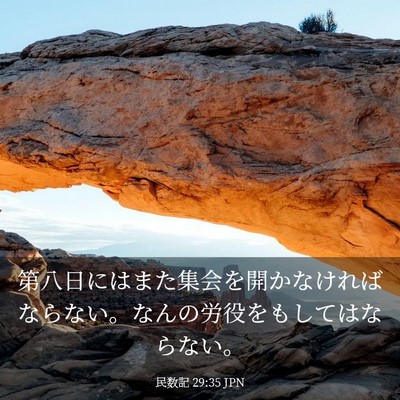 Picture 03 - 民数記 29:35 JPN - 第八日にはまた集会を開かなければ - Bible Verse Picture
