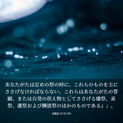 Picture 03 - 民数記 29:39 JPN - あなたがたは定めの祭の時に、これ - Bible Verse Picture