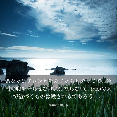 Picture 03 - 民数記 3:10 JPN - あなたはアロンとその子たちとを立 - Bible Verse Picture
