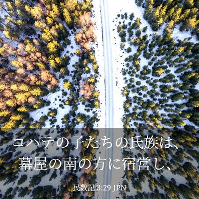 Picture 03 - 民数記 3:29 JPN - コハテの子たちの氏族は、幕屋の南 - Bible Verse Picture