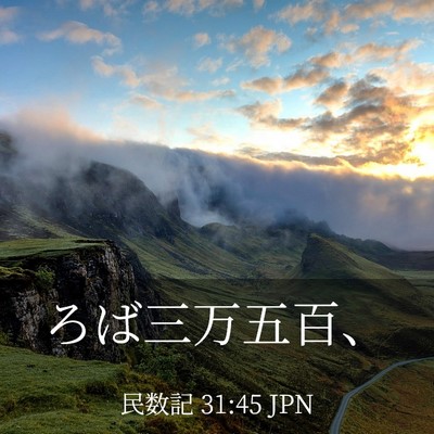 Picture 03 - 民数記 31:45 JPN - ろば三万五百、 - Bible Verse Picture
