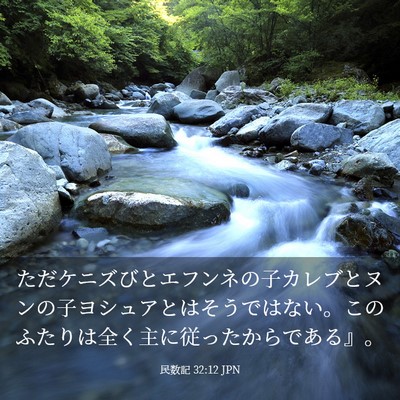 Picture 03 - 民数記 32:12 JPN - ただケニズびとエフンネの子カレブ - Bible Verse Picture