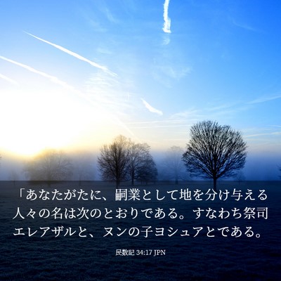Picture 03 - 民数記 34:17 JPN - 「あなたがたに、嗣業として地を分 - Bible Verse Picture