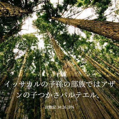 Picture 03 - 民数記 34:26 JPN - イッサカルの子孫の部族ではアザン - Bible Verse Picture