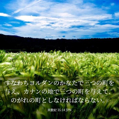 Picture 03 - 民数記 35:14 JPN - すなわちヨルダンのかなたで三つの - Bible Verse Picture