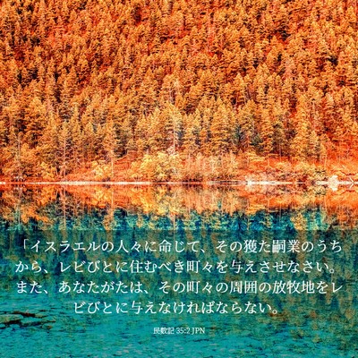 Picture 03 - 民数記 35:2 JPN - 「イスラエルの人々に命じて、その - Bible Verse Picture