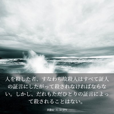 Picture 03 - 民数記 35:30 JPN - 人を殺した者、すなわち故殺人はす - Bible Verse Picture