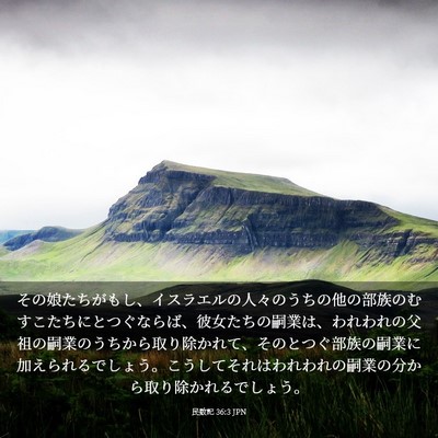 Picture 03 - 民数記 36:3 JPN - その娘たちがもし、イスラエルの人 - Bible Verse Picture