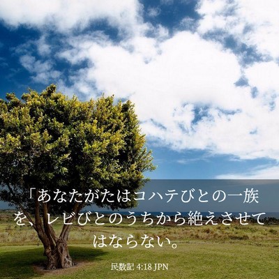Picture 03 - 民数記 4:18 JPN - 「あなたがたはコハテびとの一族を - Bible Verse Picture