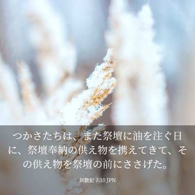 Picture 03 - 民数記 7:10 JPN - つかさたちは、また祭壇に油を注ぐ - Bible Verse Picture