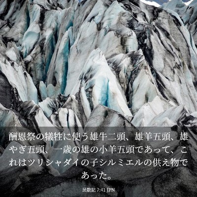Picture 03 - 民数記 7:41 JPN - 酬恩祭の犠牲に使う雄牛二頭、雄羊 - Bible Verse Picture