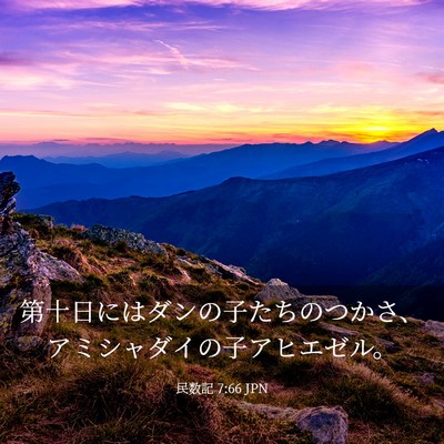 Picture 03 - 民数記 7:66 JPN - 第十日にはダンの子たちのつかさ、 - Bible Verse Picture