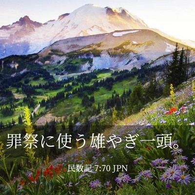 Picture 03 - 民数記 7:70 JPN - 罪祭に使う雄やぎ一頭。 - Bible Verse Picture