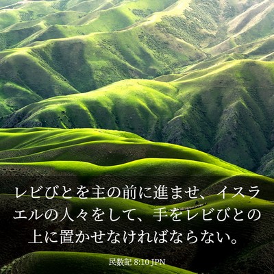Picture 03 - 民数記 8:10 JPN - レビびとを主の前に進ませ、イスラ - Bible Verse Picture