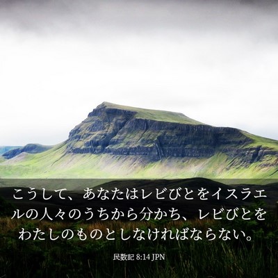 Picture 03 - 民数記 8:14 JPN - こうして、あなたはレビびとをイス - Bible Verse Picture