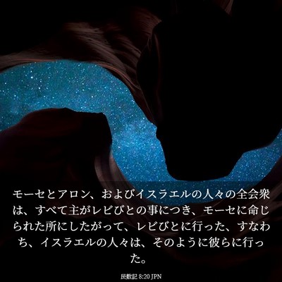 Picture 03 - 民数記 8:20 JPN - モーセとアロン、およびイスラエル - Bible Verse Picture