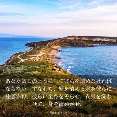 Picture 03 - 民数記 8:7 JPN - あなたはこのようにして彼らを清め - Bible Verse Picture