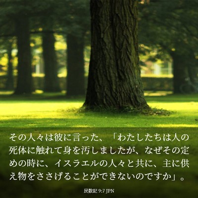 Picture 03 - 民数記 9:7 JPN - その人々は彼に言った、「わたした - Bible Verse Picture