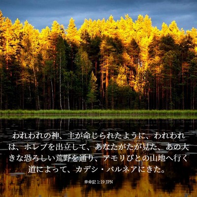 Picture 03 - 申命記 1:19 JPN - われわれの神、主が命じられたよう - Bible Verse Picture
