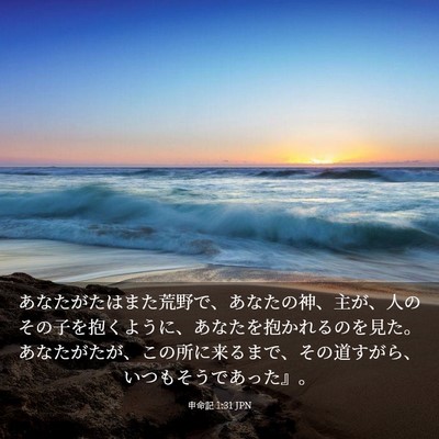 Picture 03 - 申命記 1:31 JPN - あなたがたはまた荒野で、あなたの - Bible Verse Picture