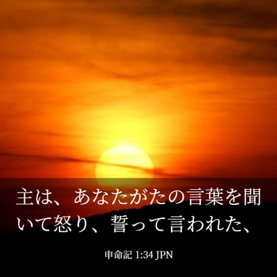 Picture 03 - 申命記 1:34 JPN - 主は、あなたがたの言葉を聞いて怒 - Bible Verse Picture