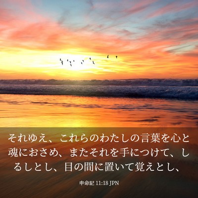 Picture 03 - 申命記 11:18 JPN - それゆえ、これらのわたしの言葉を - Bible Verse Picture