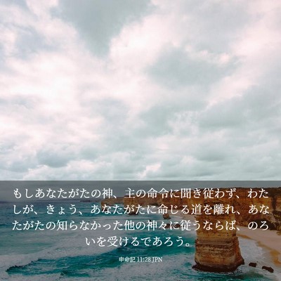 Picture 03 - 申命記 11:28 JPN - もしあなたがたの神、主の命令に聞 - Bible Verse Picture