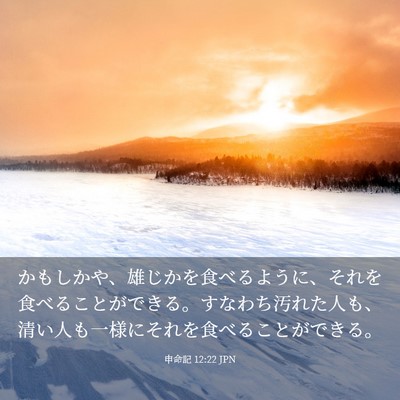 Picture 03 - 申命記 12:22 JPN - かもしかや、雄じかを食べるように - Bible Verse Picture