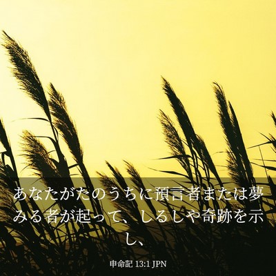 Picture 03 - 申命記 13:1 JPN - あなたがたのうちに預言者または夢 - Bible Verse Picture